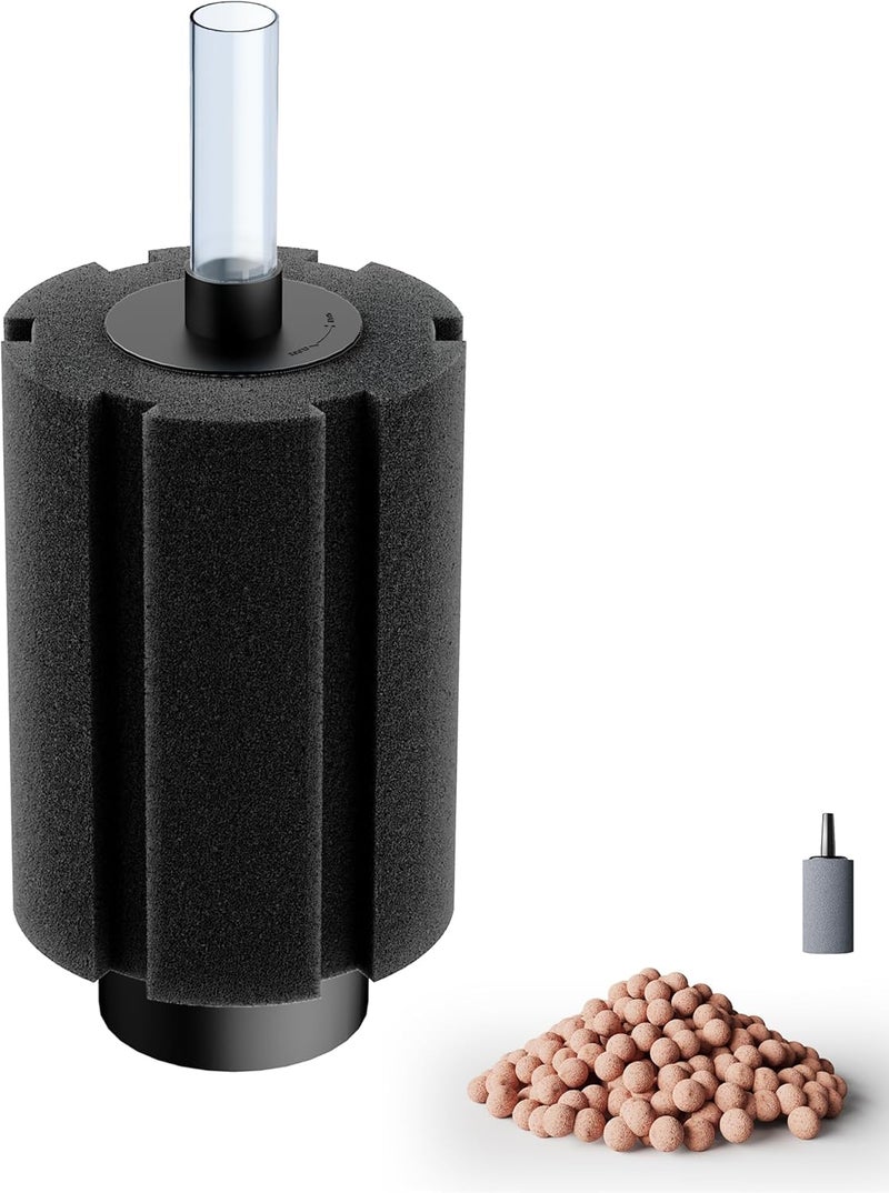 DVHEY Aquarium 80-150 Gallon Sponge Filter with Air Stone and Ceramic Media Quiet Fish Tank Filters fit Breeding Fry Betta Shrimp Fish Tank - Image 1